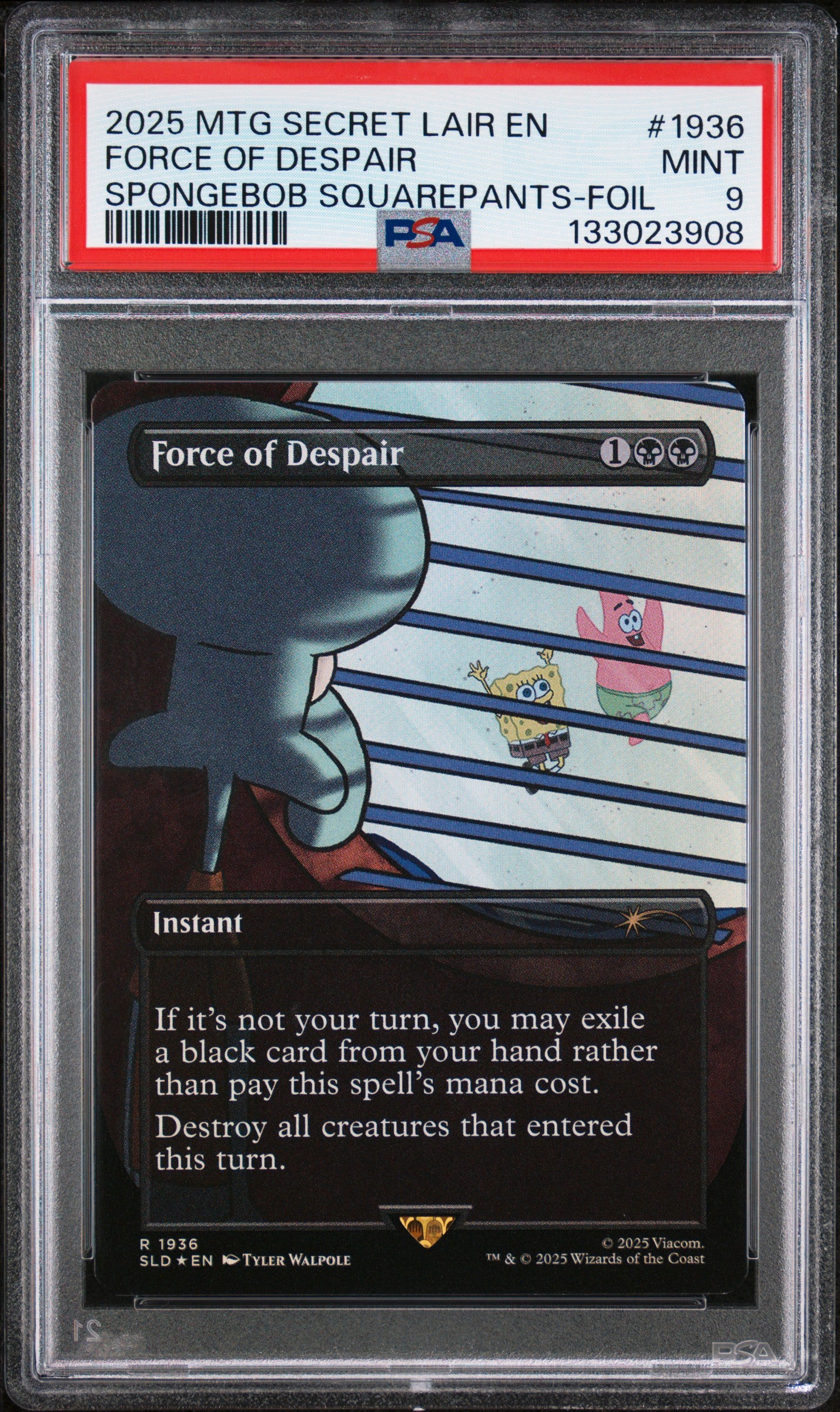 squidward mtg card PSA 9 2025 MAGIC THE GATHERING SECRET LAIR #1936 SQUIDWARD, FORCE OF D Stamp:Square mats Let's open some Final