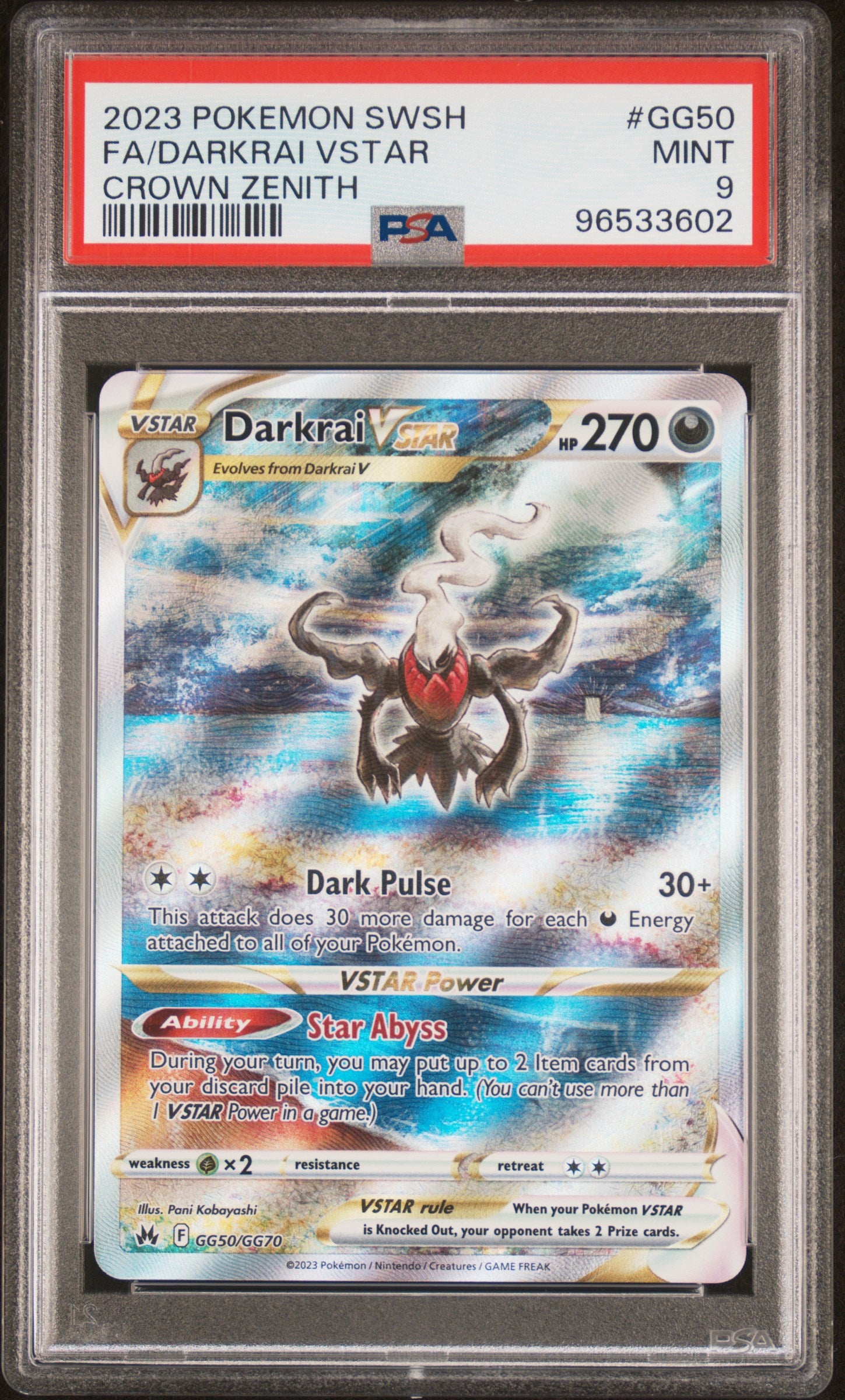 PSA 2023 Darkrai VSTAR (#GG50) SWSH - Crown Zenith