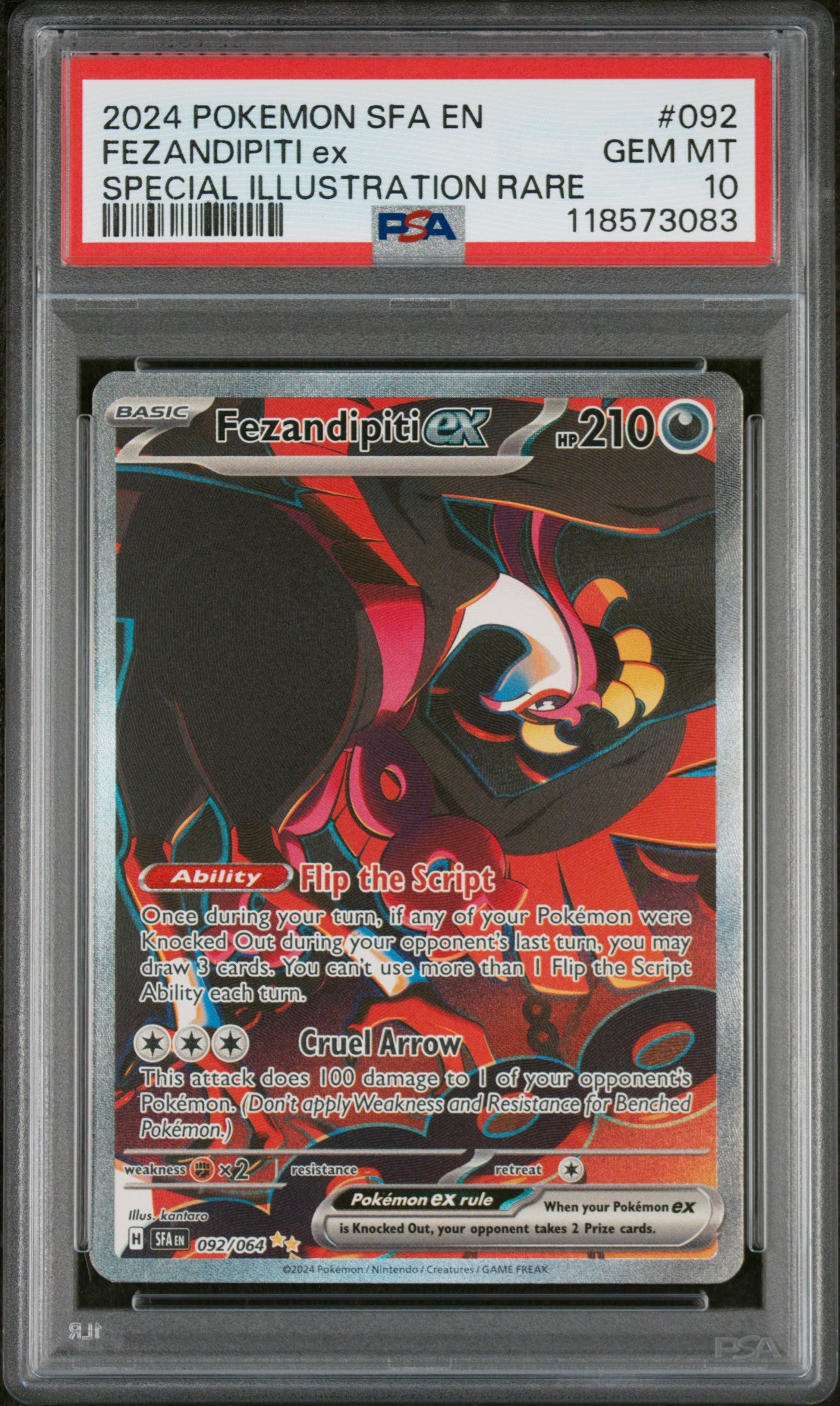 PSA 2024 Fezandipiti EX (#092) Shrouded Fable