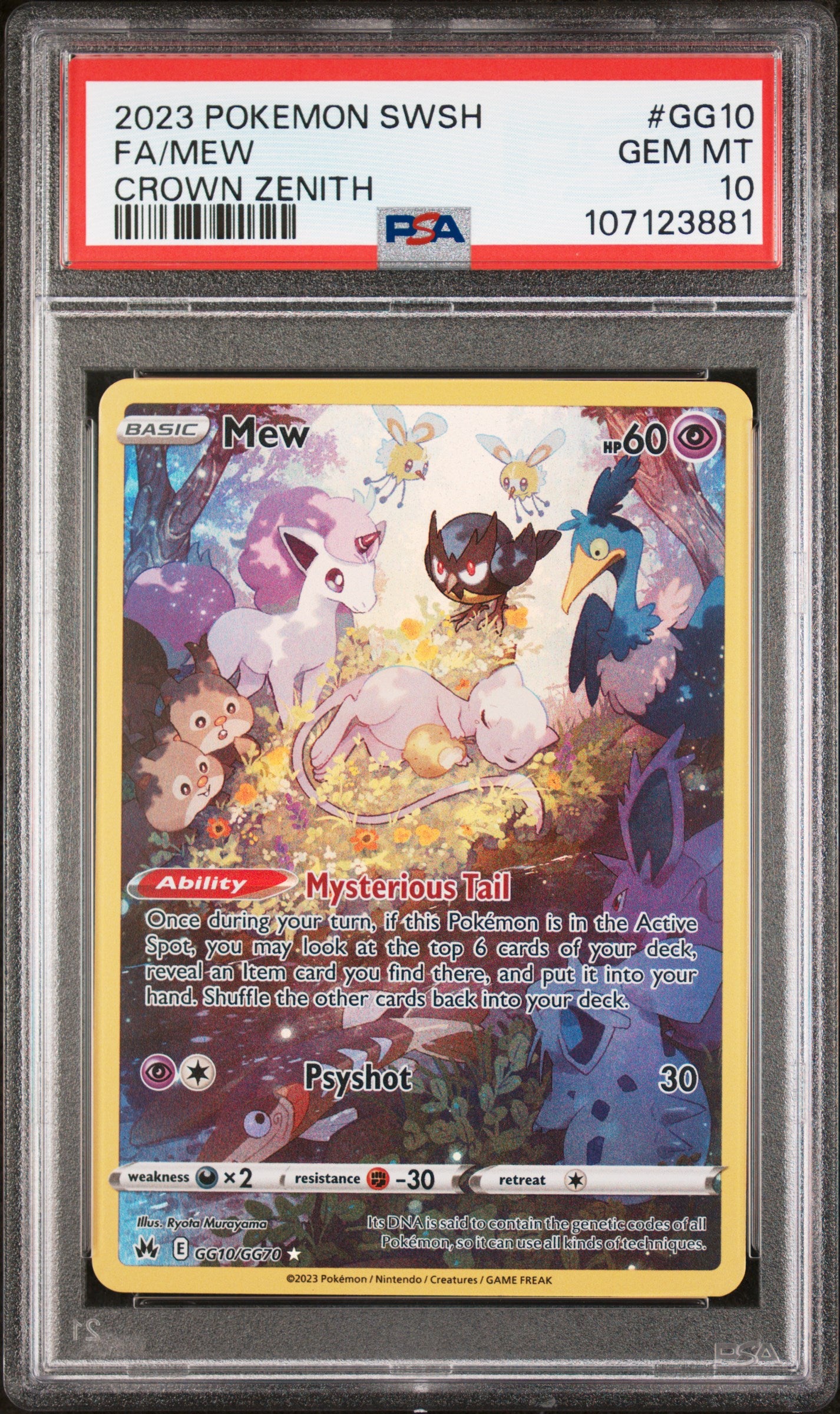 PSA 2023 Mew (#GG10) SWSH - Crown Zenith