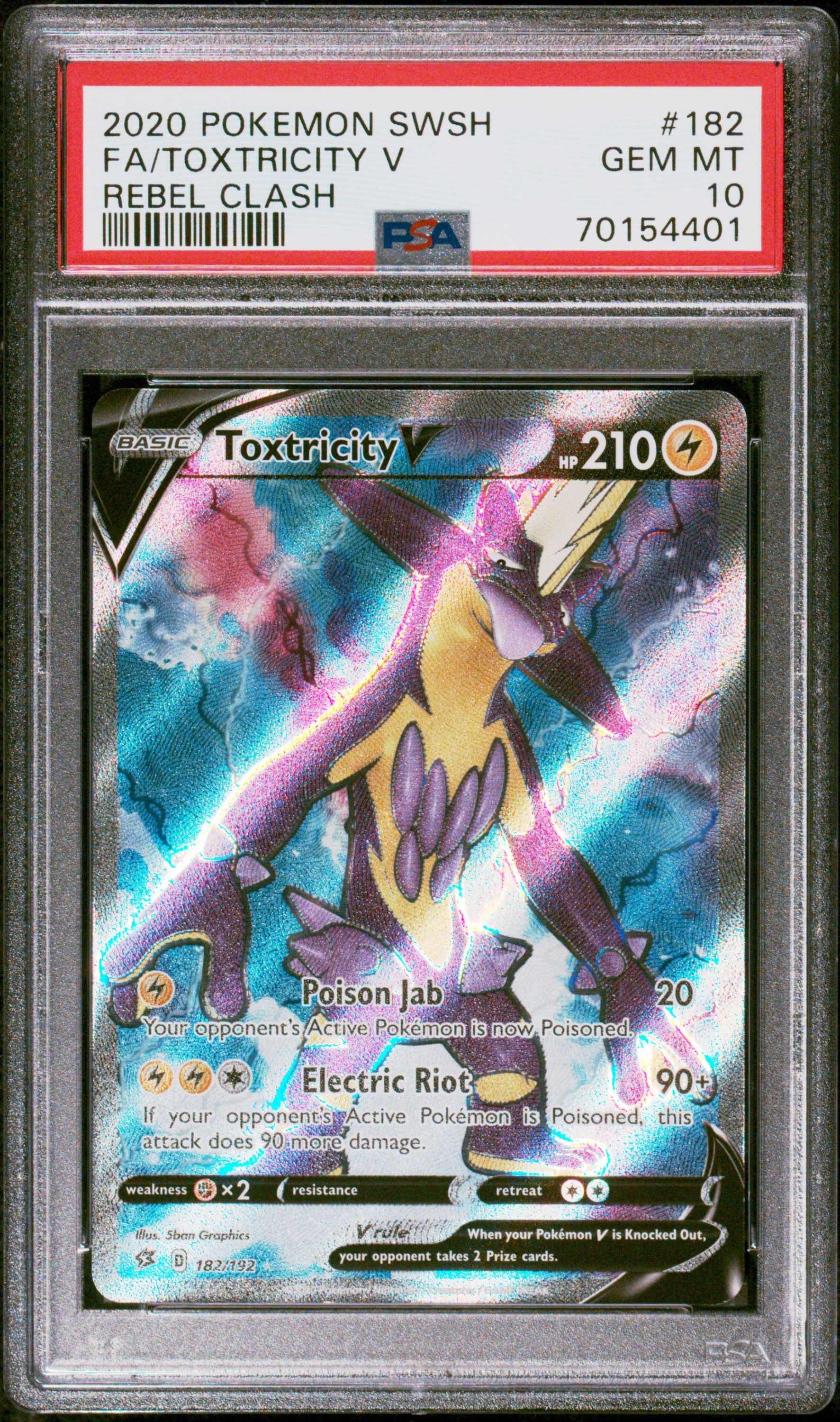 PSA 2020 Toxtricity V (#182) SWSH - Rebel Clash