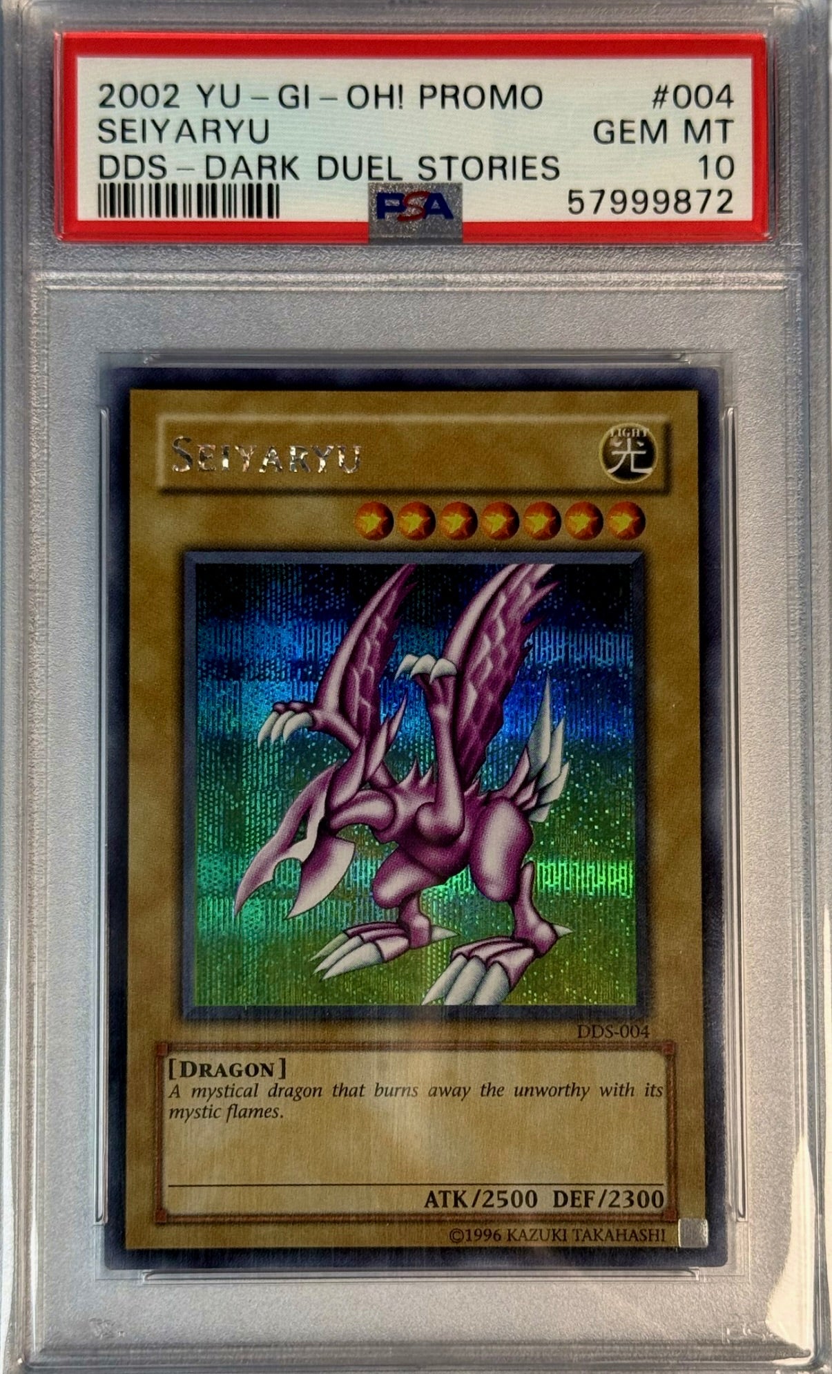 PSA 10 2002 YU-GI-OH! PROMO DDS: DARK DUEL STORIES #004 - SEIYARYU