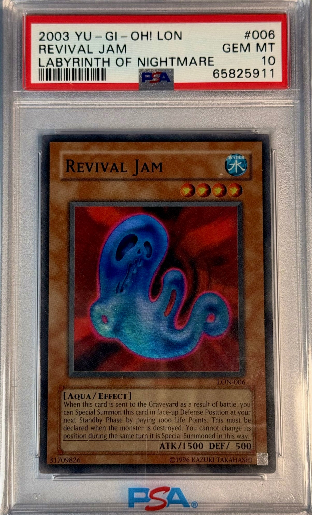PSA 10 2003 YU-GI-OH! LON: LABYRINTH OF NIGHTMARE - #006 REVIVAL JAM (POP 11)