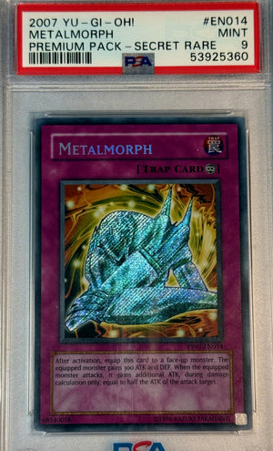 PSA 9 2007 YU-GI-OH! PREMIUM PACK #EN014 METALMORPH PREMIUM PACK - SECRET RARE