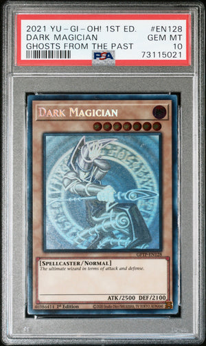 PSA 10 2021 YU-GI-OH! GHOSTS FROM THE PAST #EN128 - DARK MAGICIAN 1ST EDITION (STRONG 10)