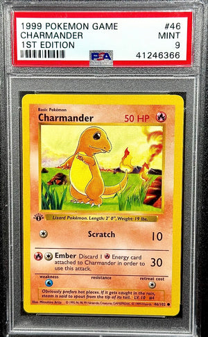 PSA 9 1999 POKEMON CHARMANDER - BASE SET #46