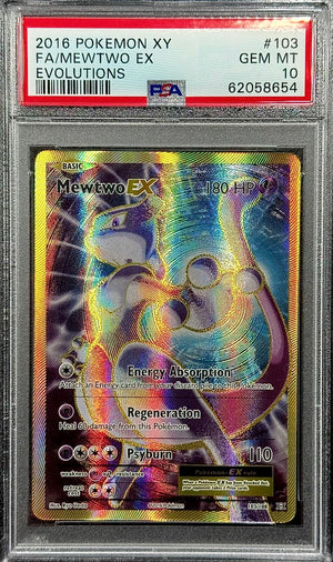 PSA 10 2016 POKEMON MEWTWO EX FULL ART - XY EVOLUTIONS #103