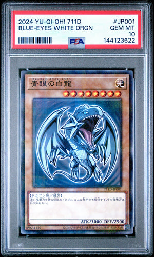 PSA 10 2024 YU-GI-OH! JP YU-GI-OH! x 7-ELEVEN #JP001 BLUE-EYES WHITE DRAGON