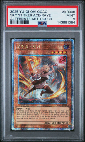 PSA 9 2025 YU-GI-OH! KOR QCAC #KR008 SKY STRIKER ACE - RAYE ALTERNATE ART QCSCR