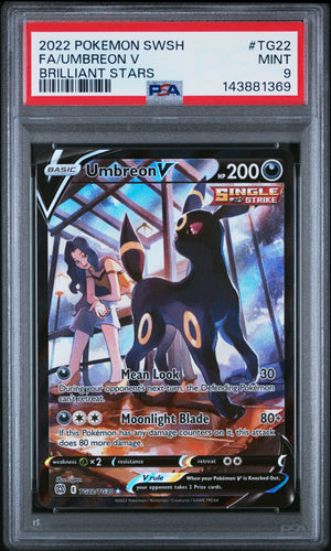 PSA 9 2022 POKEMON SWSH BRILLIANT STARS #TG22 UMBREON V