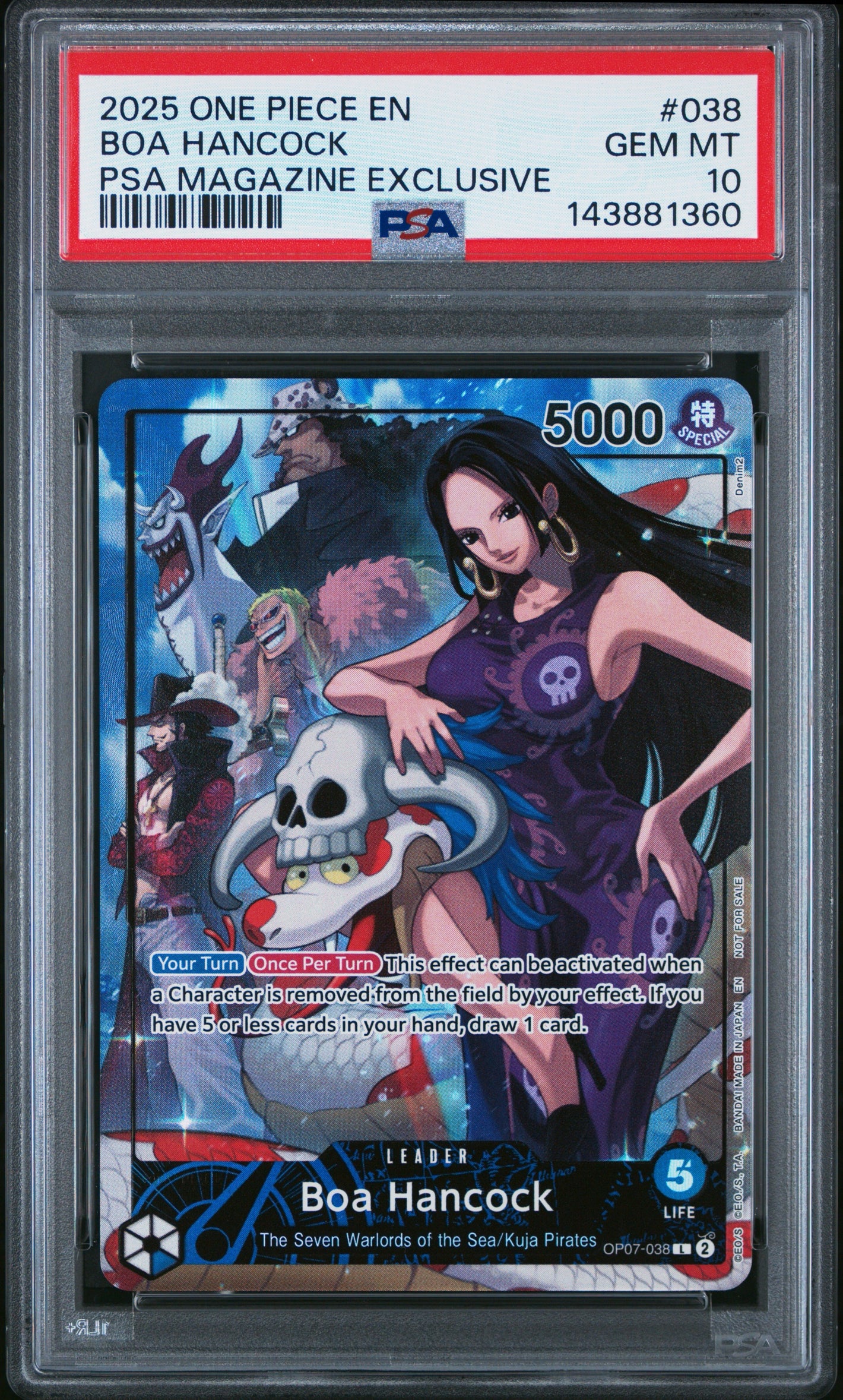 PSA 10 2025 ONE PIECE PROMO #038 BOA HANCOCK - PSA MAGAZINE EXCLUSIVE