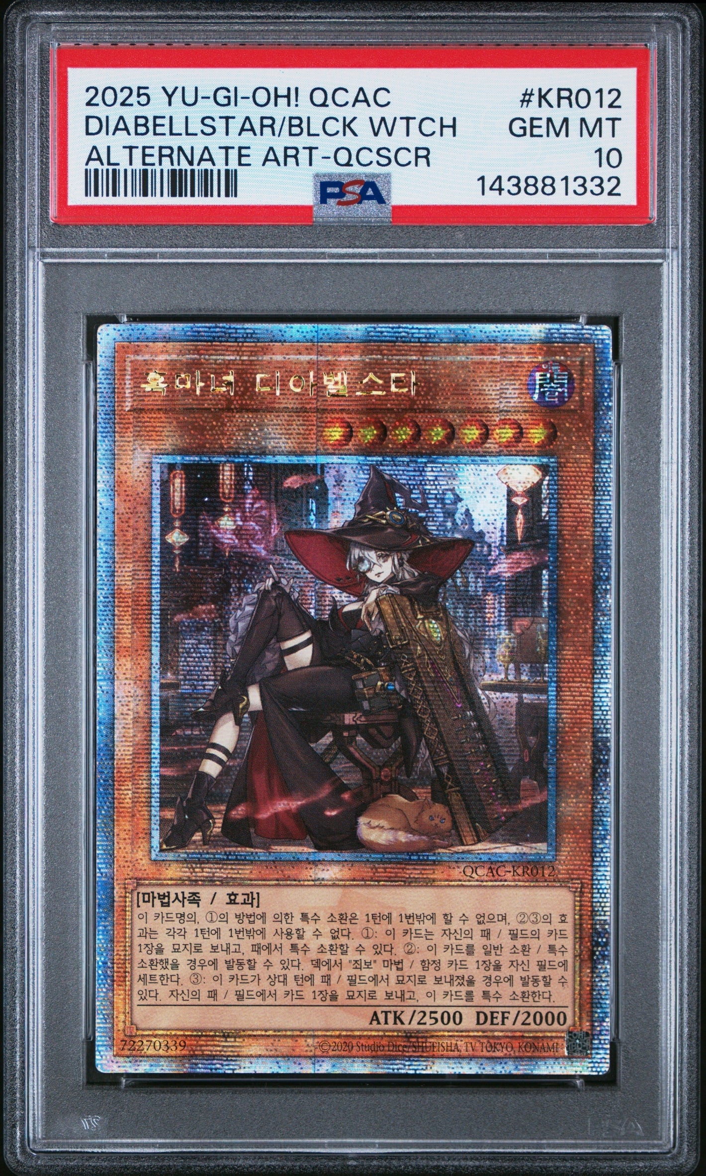 PSA 10 2025 YU-GI-OH! KOR QCAC #KR012 DIABELLSTAR THE BLACK WITCH - ALTERNATE ART QCSCR