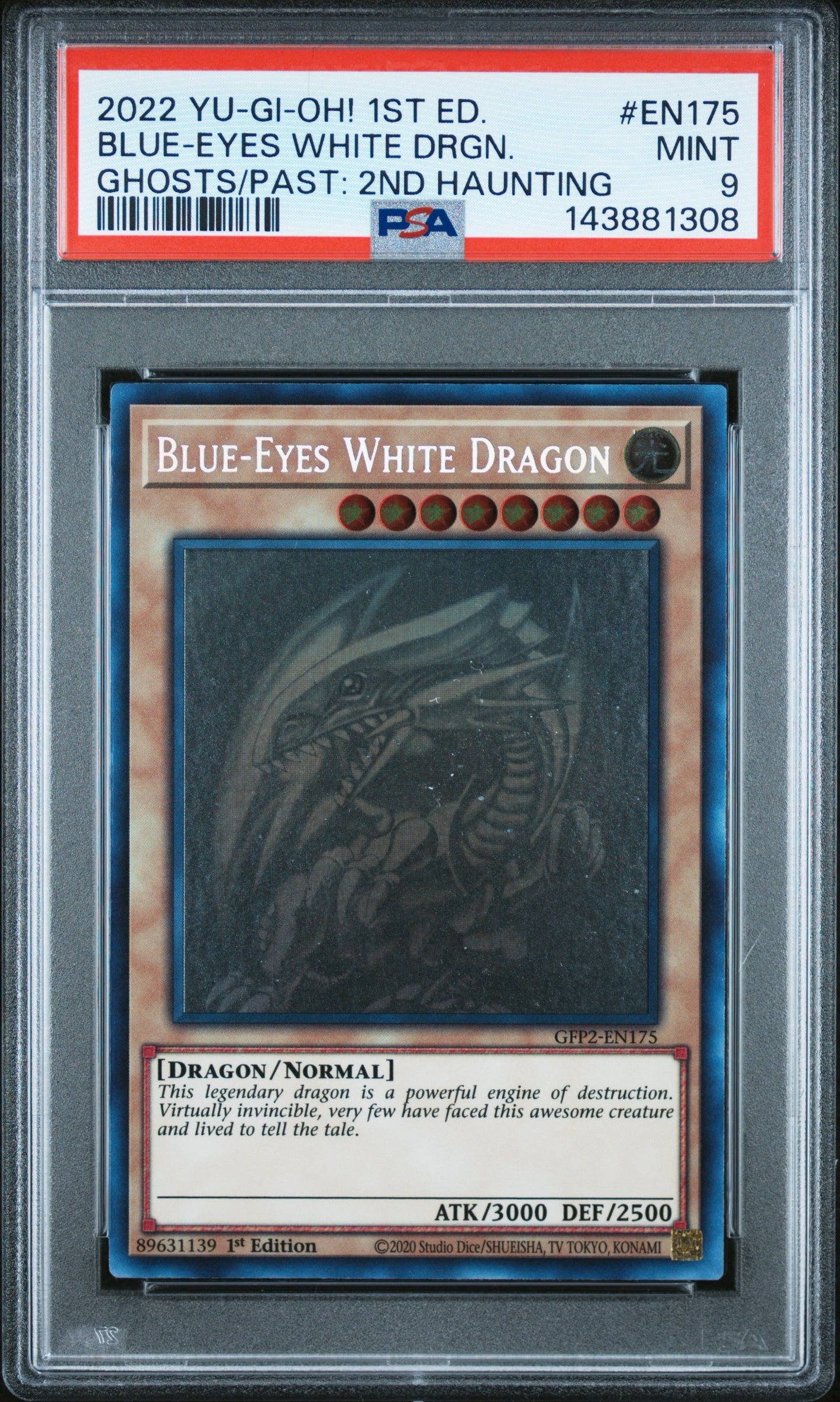 PSA 9 2022 YU-GI-OH! GFP2 #EN175 BLUE-EYES WHITE DRAGON - GHOST RARE