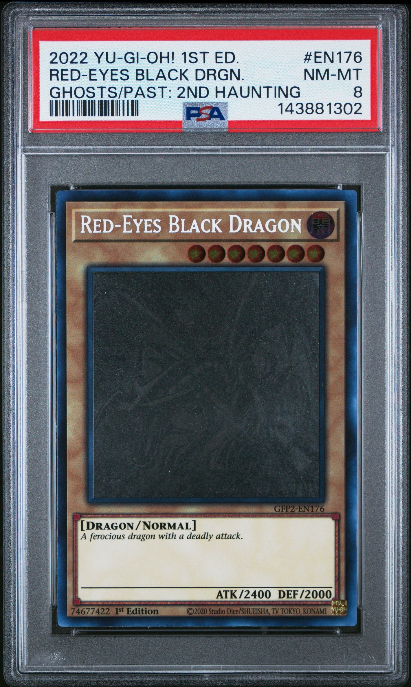 PSA 8 2022 YU-GI-OH! GFP2 #EN176 RED-EYES BLACK DRAGON - GHOST RARE