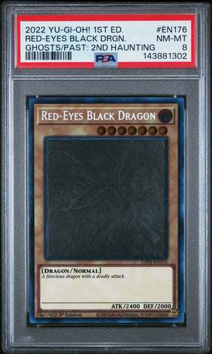 PSA 8 2022 YU-GI-OH! GFP2 #EN176 RED-EYES BLACK DRAGON - GHOST RARE