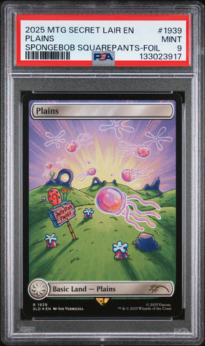 PSA 9 2025 MAGIC THE GATHERING SECRET LAIR #1939 PLAINS SPONGEBOB SQUAREPANTS - FOIL