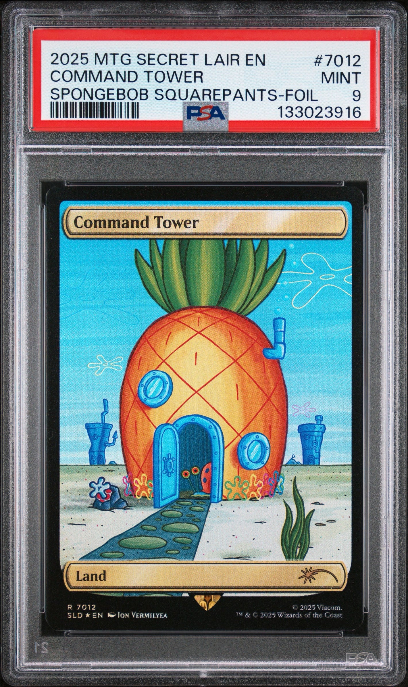 PSA 9 2025 MAGIC THE GATHERING SECRET LAIR #7012 COMMAND TOWER SPONGEBOB SQUAREPANTS - FOIL