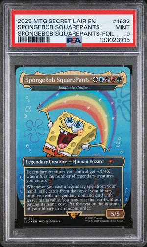 PSA 9 2025 MAGIC THE GATHERING SECRET LAIR #1932 SPONGEBOB SQUAREPANTS - FOIL