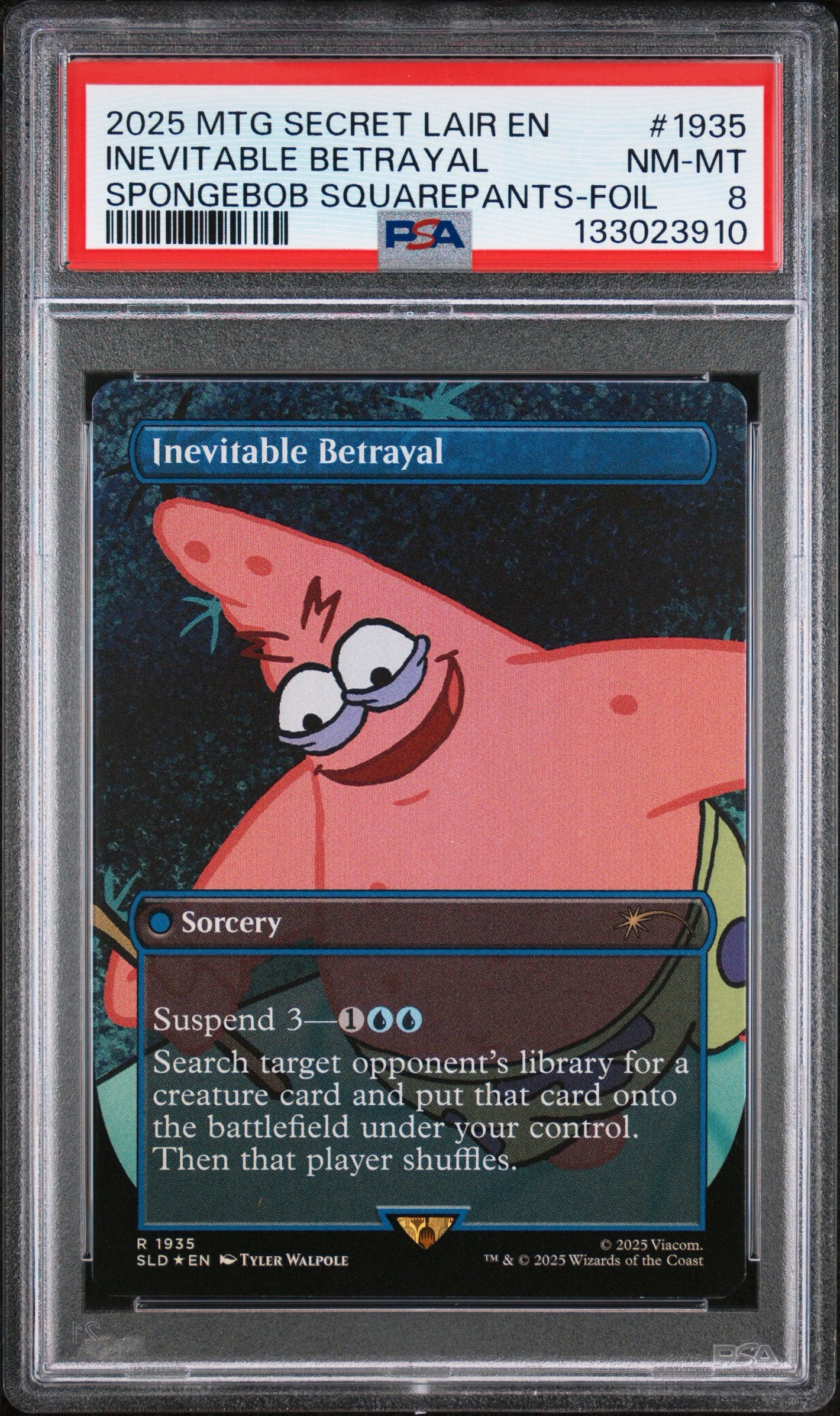 PSA 8 2025 MAGIC THE GATHERING SECRET LAIR #1935 PATRICK STAR, INEVITABLE BETRAYAL: SPONGEBOB SQUAREPANTS - FOIL