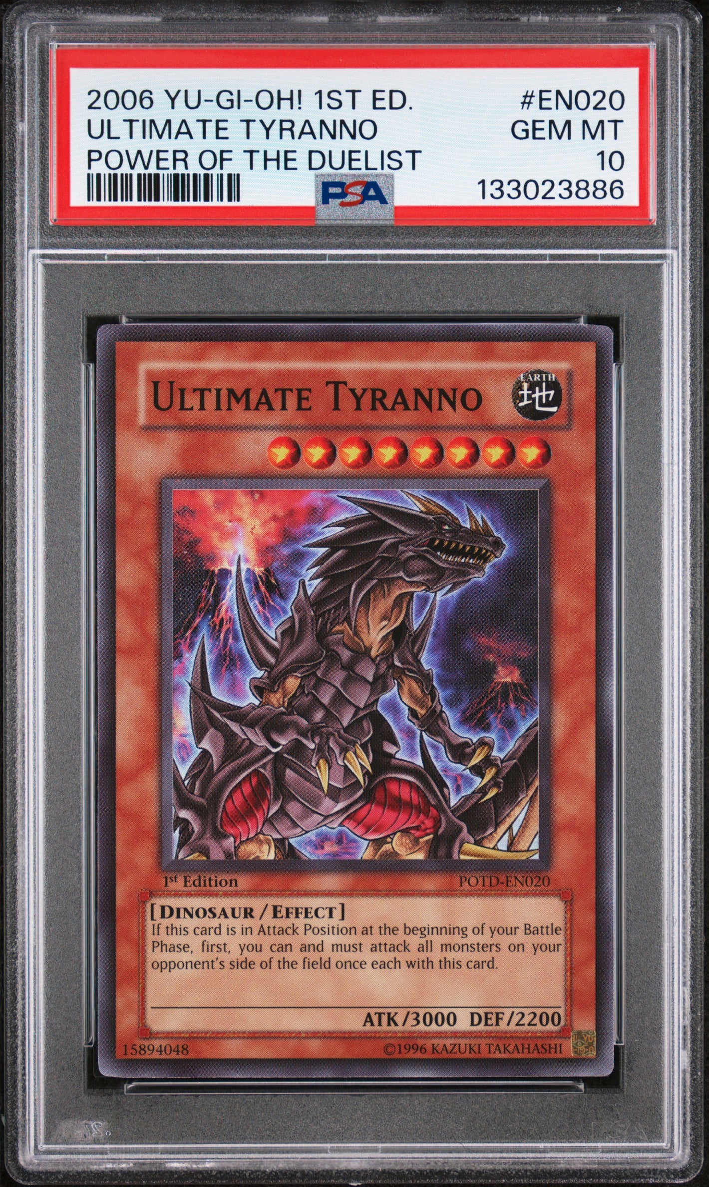 PSA 10 2006 YU-GI-OH! POTD #EN020 ULTIMATE TYRANNO - 1ST EDITION