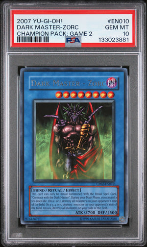 PSA 10 2007 YU-GI-OH! CHAMPION PACK: GAME 2 EN010 DARK MASTER-ZORC (POP 2)