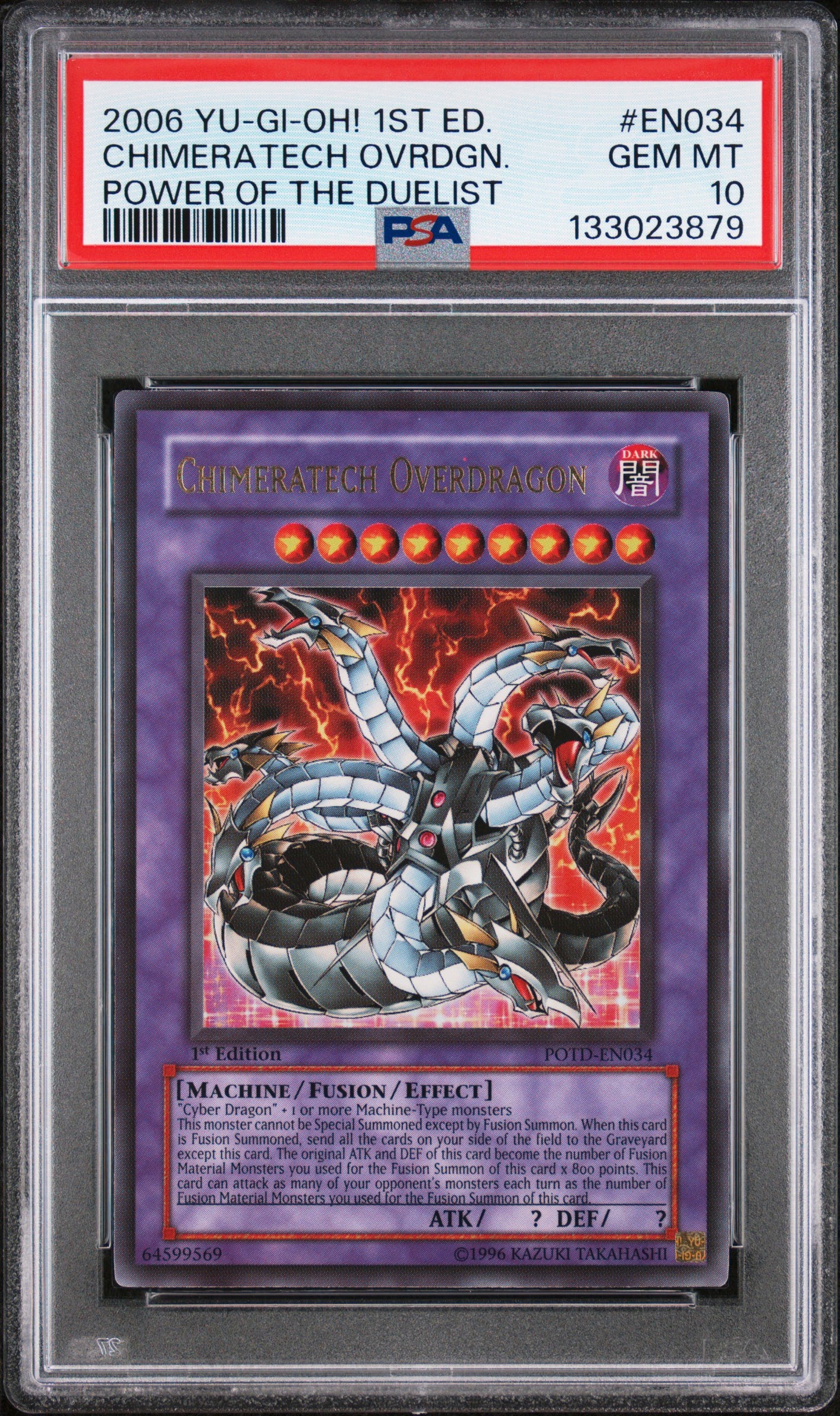 PSA 10 2006 YU-GI-OH! POTD #EN034 CHIMERATECH OVERDRAGON - 1ST EDITION