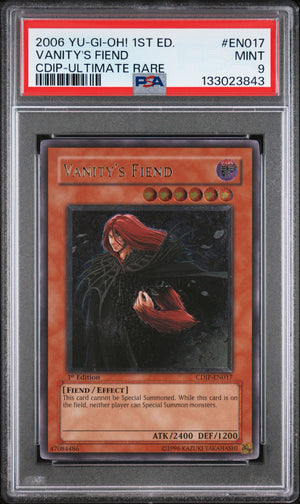 PSA 9 2006 YU-GI-OH! CDIP #EN017 VANITY'S FIEND 1ST EDITION -ULTIMATE RARE