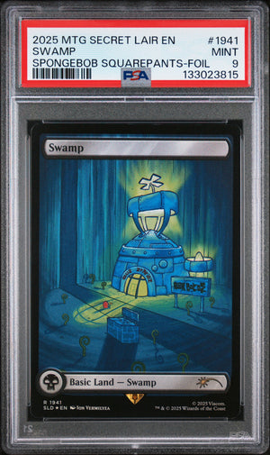 PSA 9 2025 MAGIC THE GATHERING SECRET LAIR #1941 SWAMP: SPONGEBOB SQUAREPANTS - FOIL