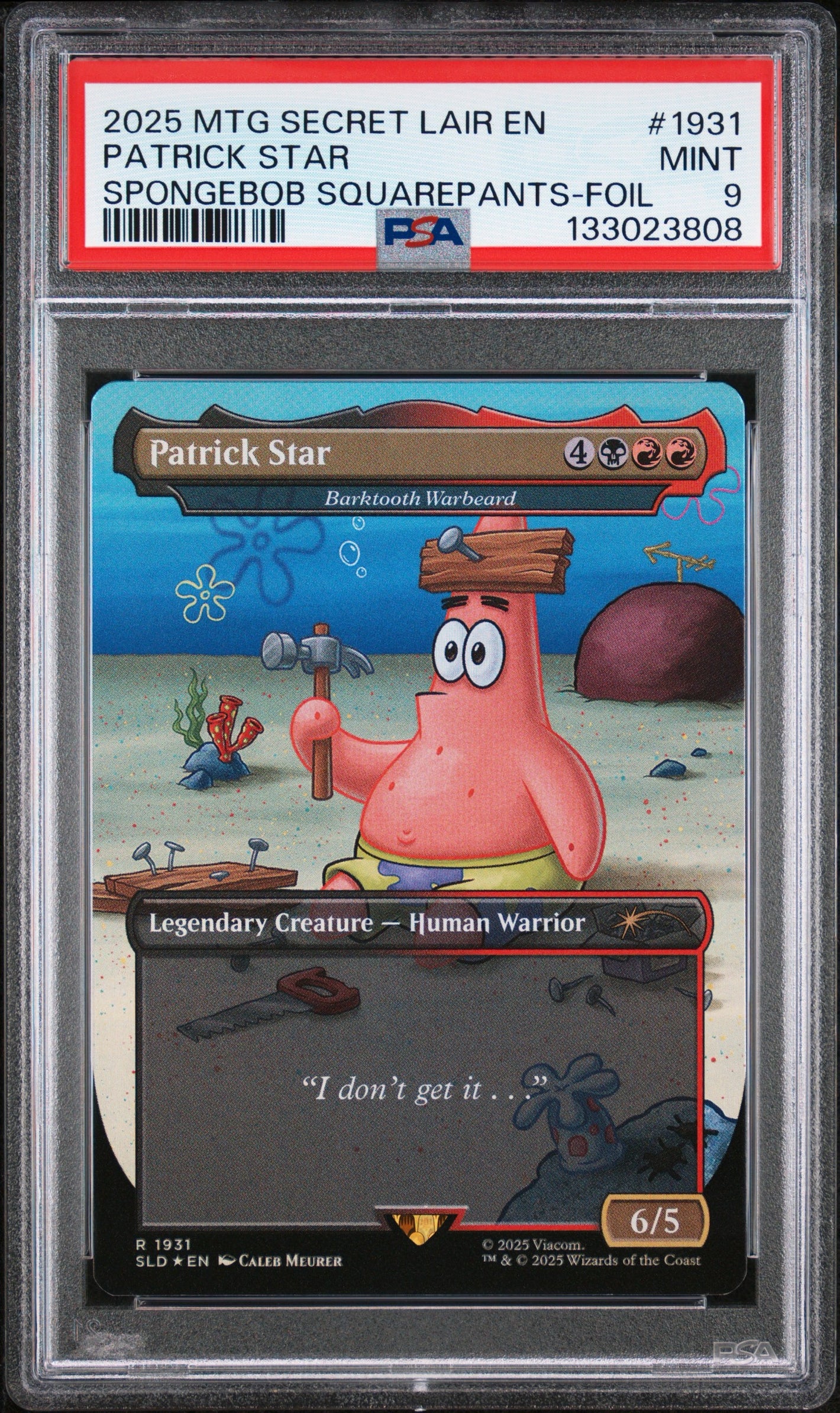 PSA 9 2025 MAGIC THE GATHERING SECRET LAIR #1931 PATRICK STAR: SPONGEBOB SQUAREPANTS - FOIL