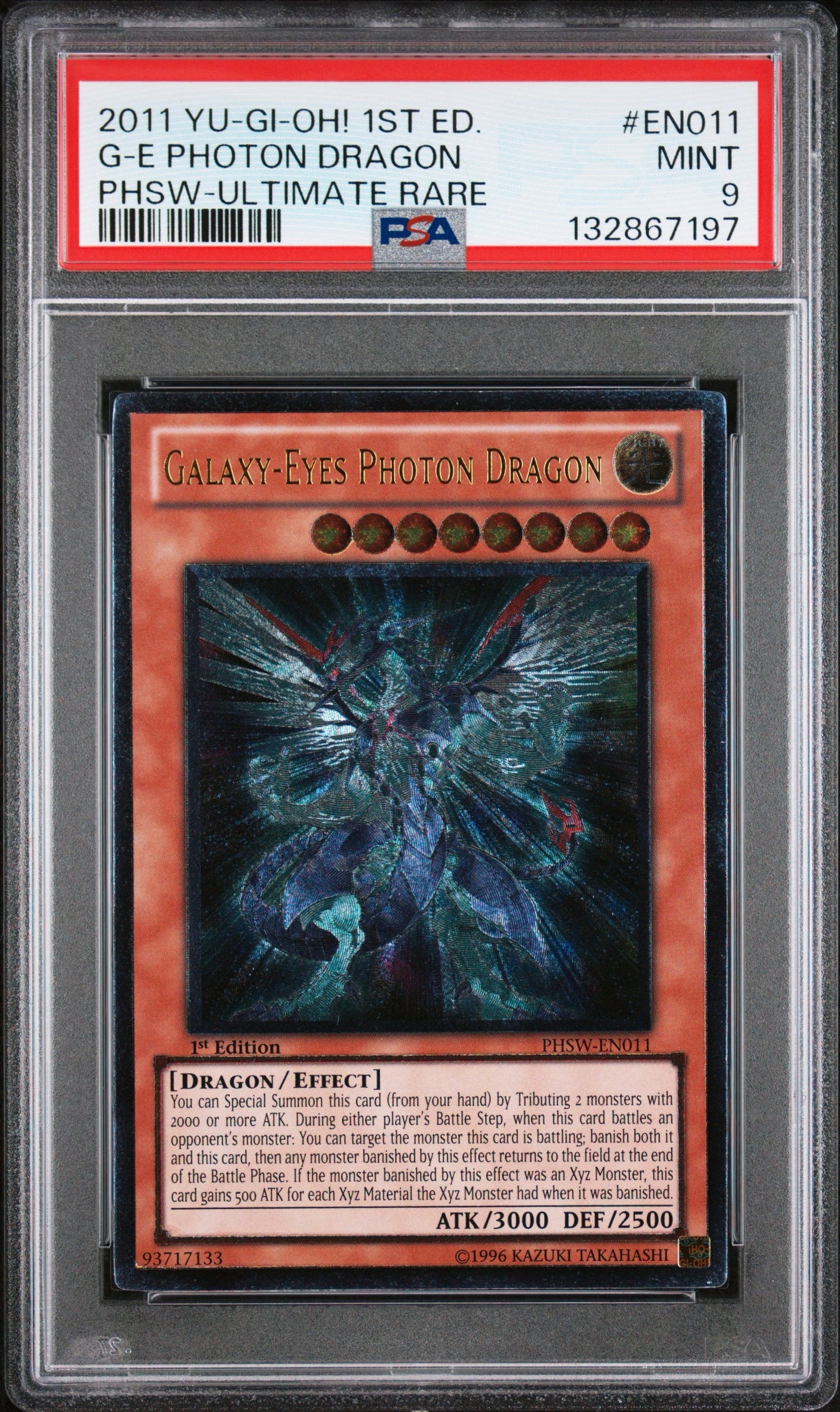 PSA 9 2011 YU-GI-OH! PHSW #EN011 GALAXY-EYES PHOTON DRAGON - 1ST EDITION ULTIMATE RARE