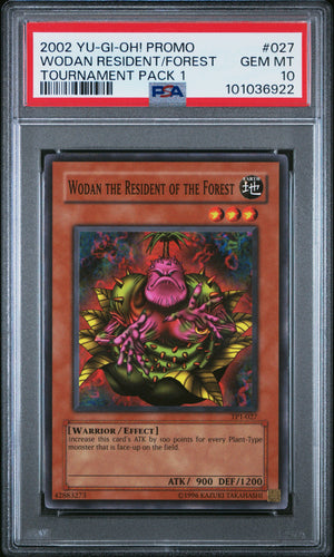 PSA 10 2002 YU-GI-OH! PROMO TP1-TOURNAMENT PACK 1 #027 WODAN THE RESIDENT OF THE FOREST