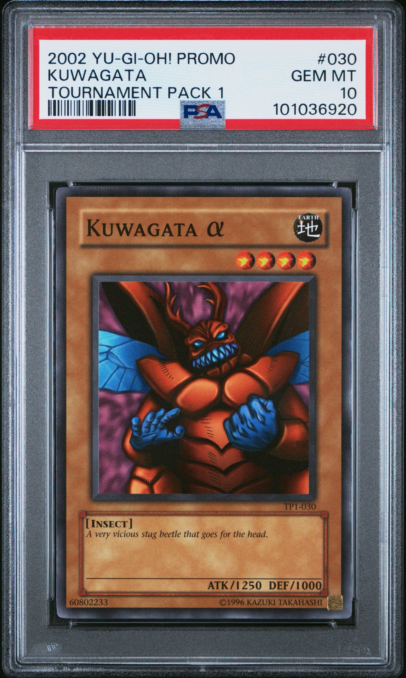 PSA 10 2002 YU-GI-OH! PROMO TP1-TOURNAMENT PACK 1 #030 KUWAGATA