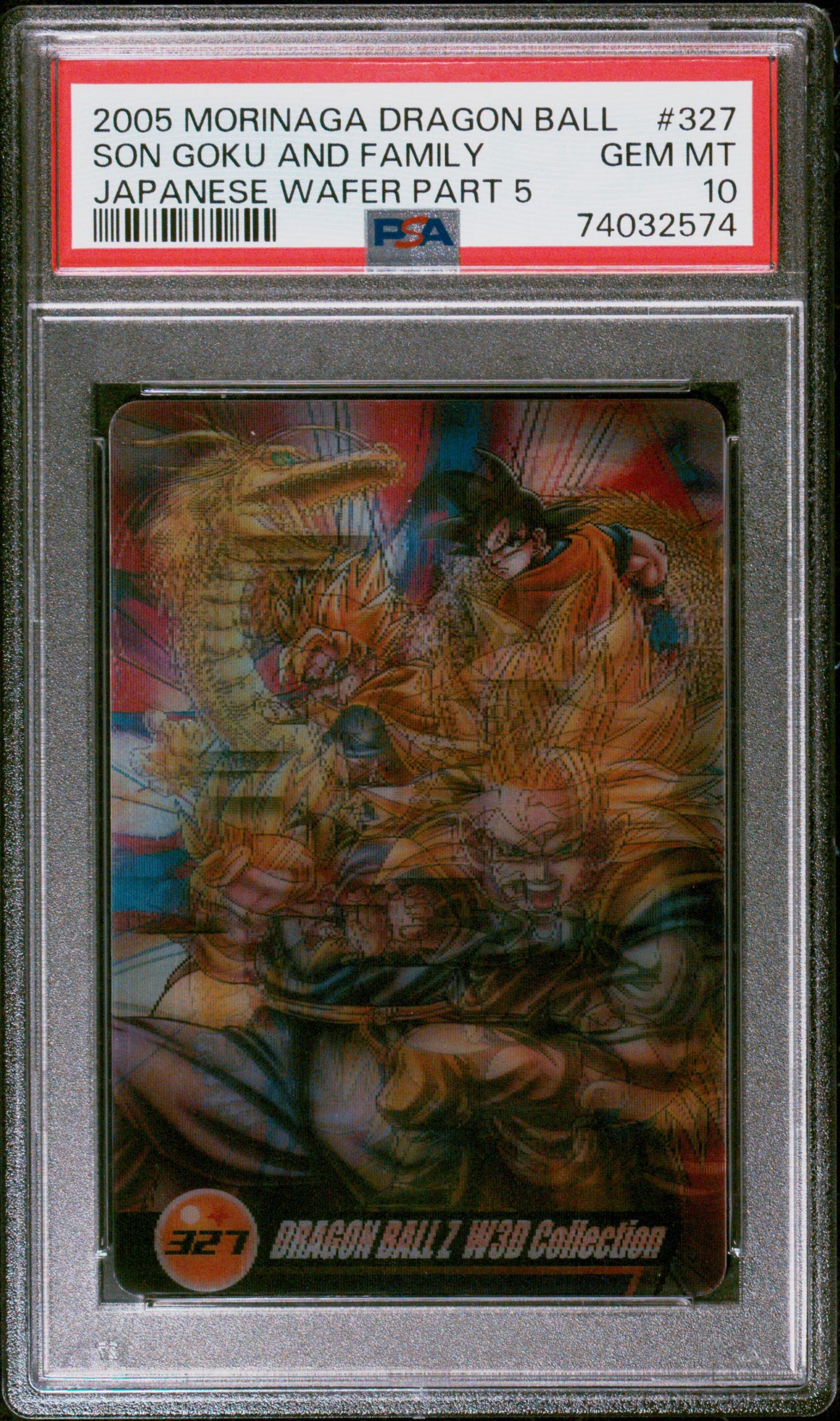 PSA 10 2005 DRAGON BALL MORINAGA JAPANESE WAFER CARDS PART 5 327 SON GOKU AND FAMILY (POP 15)