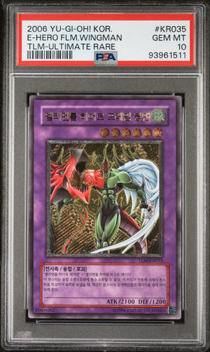 PSA 10 2006 YU-GI-OH! KOR TLM #KR035 ELEMENTAL HERO FLAME WINGMAN - ULTIMATE RARE (POP 5)