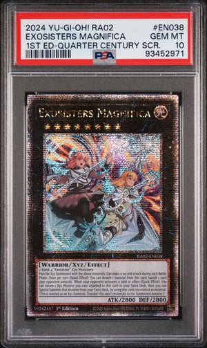 PSA 10 2024 YU-GI-OH! RA02 #EN038 EXOSISTERS MAGNIFICA - 1ST EDITION QCSR