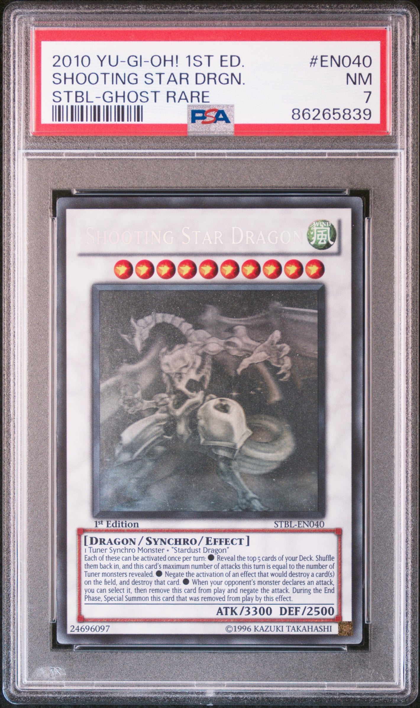 PSA 7 2010 YU-GI-OH! STBL #EN040 SHOOTING STAR DRAGON 1ST EDITION - GHOST RARE