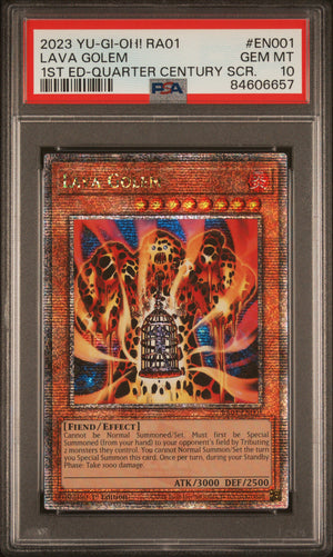 PSA 10 2023 YU-GI-OH! RA01 #EN001 LAVA GOLEM - 1ST EDITION QCSR