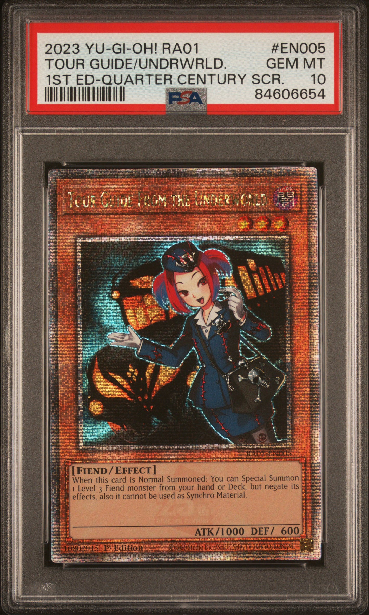 PSA 10 2023 YU-GI-OH! RA01 #EN005 TOUR GUIDE FROM THE UNDERWORLD - 1ST EDITION QCSR