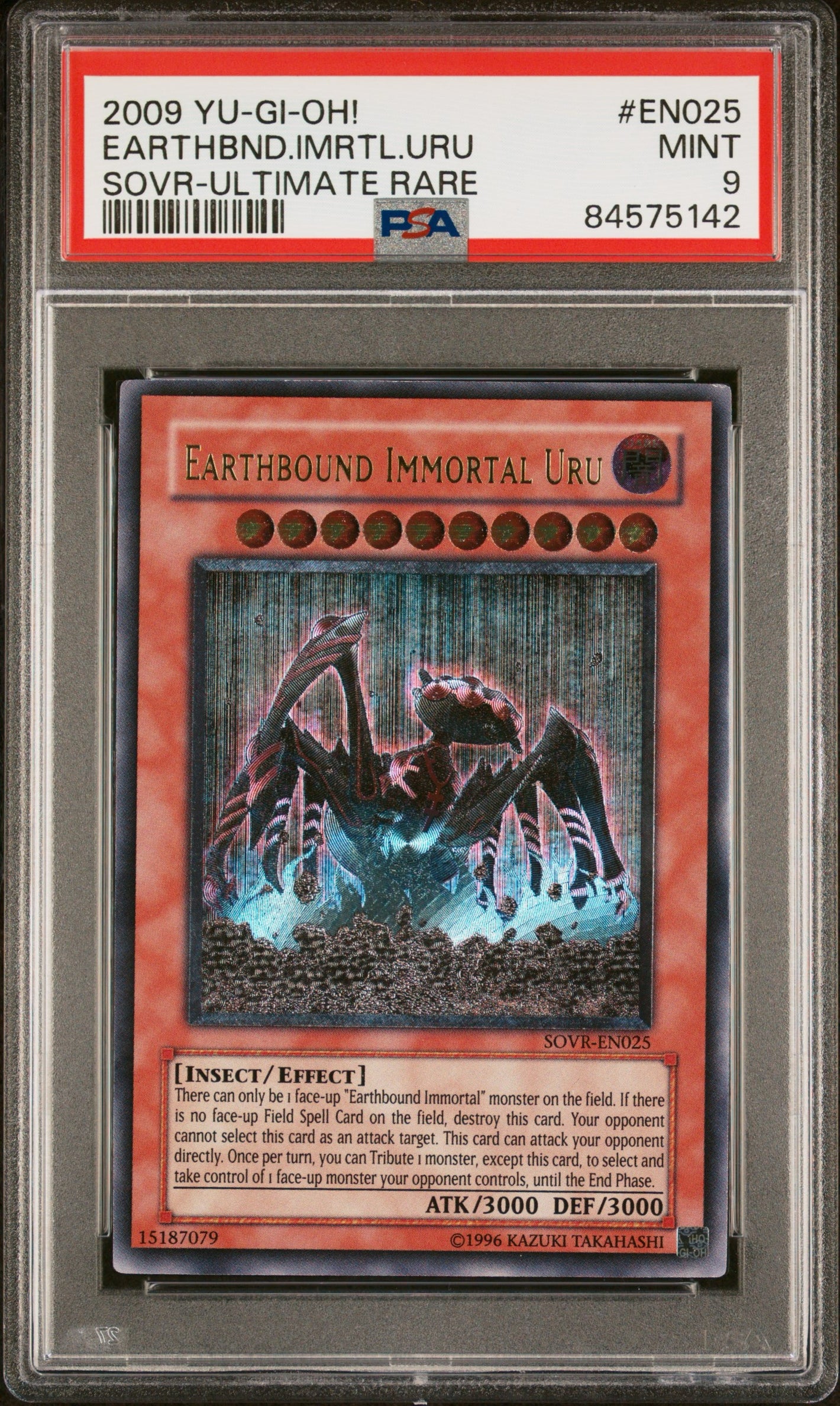 PSA 9 2009 YU-GI-OH! SOVR #EN025 EARTHBOUND IMMORTAL URU - ULTIMATE RARE