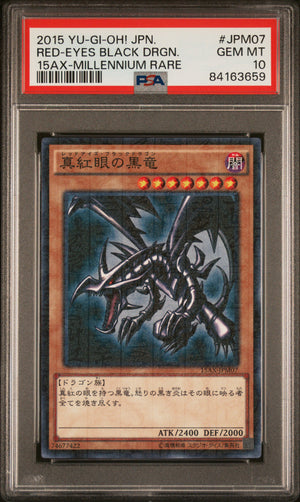 PSA 10 2015 YU-GI-OH! JP 15AX #JPM07 RED-EYES BLACK DRAGON - MILLENNIUM RARE