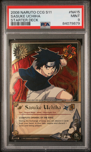 PSA 9 2008 NARUTO CCG SERIES 11: APPROACHING WIND N415 SASUKE UCHIHA STARTER DECK (POP 1)