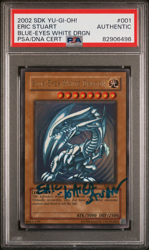 2002 YU-GI-OH! SDK BLUE-EYES WHITE DRAGON ERIC STUART AUTOGRAPH PSA AUTH