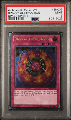 PSA 9 2017-2018 YU-GI-OH! DUELIST PACK: KAIBA REPRINT #EN036 RING OF DESTRUCTION - ULTIMATE RARE
