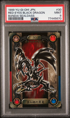 PSA 9 1999 YU-GI-OH! JP BANDAI SEALDASS #30 RED-EYES BLACK DRAGON