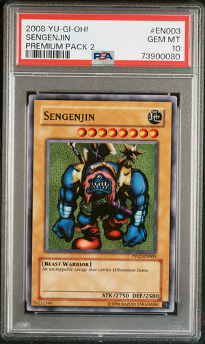 PSA 10 2008 YU-GI-OH! PREMIUM PACK 2 #EN003 SENGENJIN (POP 3)