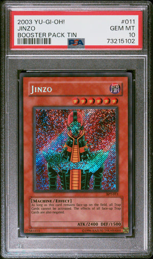 PSA 10 2003 YU-GI-OH! BOOSTER PACK TIN #011 JINZO