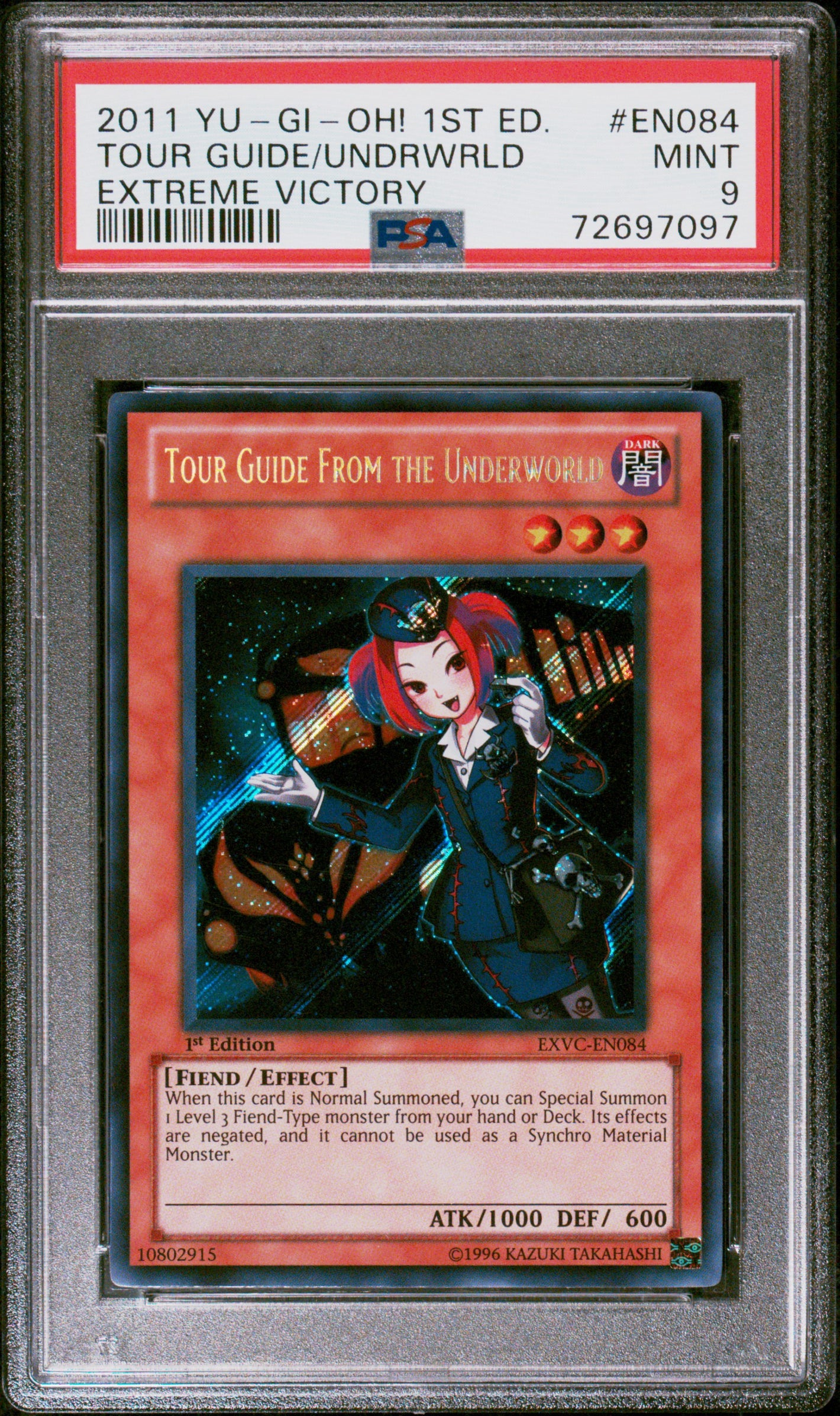 PSA 9 2011 YU-GI-OH! EXVC - EXTREME VICTORY #EN084 TOUR GUIDE FROM THE UNDERWORLD - 1ST EDITION