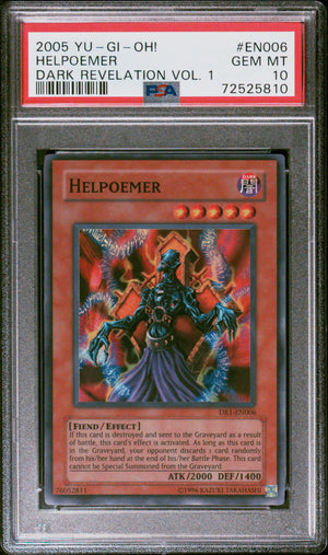 PSA 10 2005 YU-GI-OH! DARK REVELATION VOL. 1 #EN006 HELPOEMER DARK