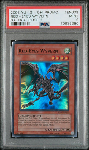 PSA 9 2008 YU-GI-OH! PROMO #EN002 RED-EYES WYVERN - GX TAG FORCE 3 (POP 6)
